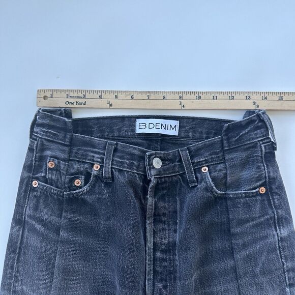 Vintage EB DENIM OG Reinvented Reconstructed Jeans Asymmetrical Black Womens 27 - Picture 5 of 11